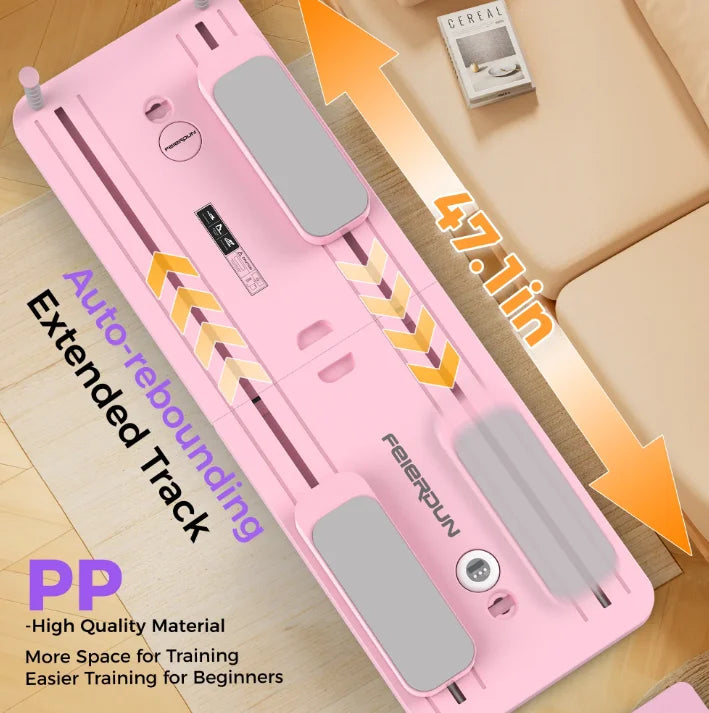 FED 5 in 1 Folding Pilates Board, Pilates Reformer Set with 300 LBS Weight Capacity, Portable Home Pilates for Woman (Pink)