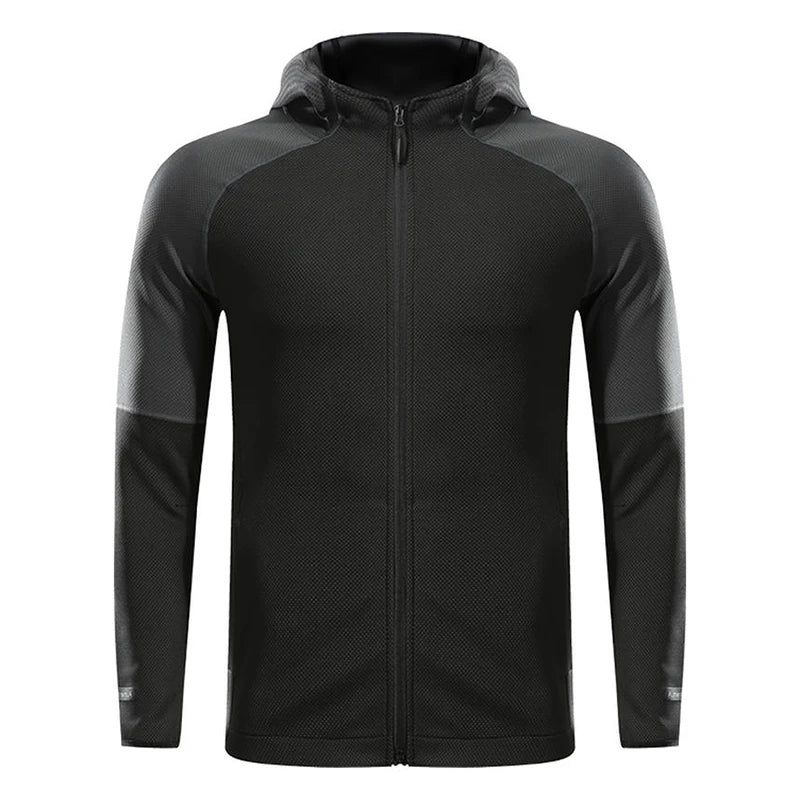 Karentea Men Running Jacket Sports and Leisure Jackets Coat Men's Windbreaker Hooded Gym Tracksuits Sportswear Jogging Clothing