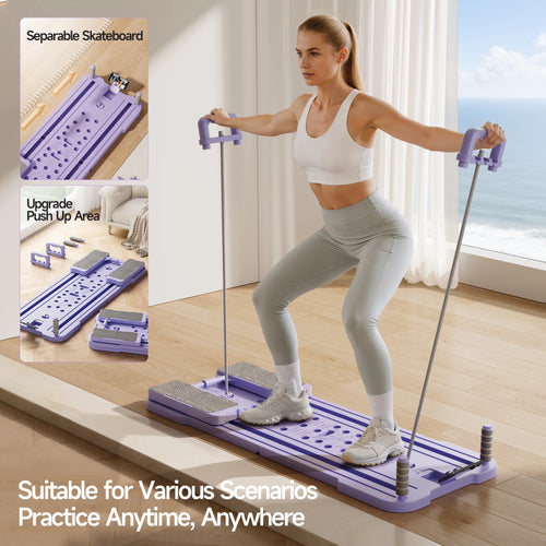 At Home Multifunctional Foldable 4-in-1 Ab Exercise Board Pilates Reformer for Abdominal and Core Strength Training Home Gym